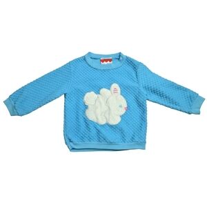 Rare Vintage Fisher-Price Made in USA Blue Bunny Sweater 18M